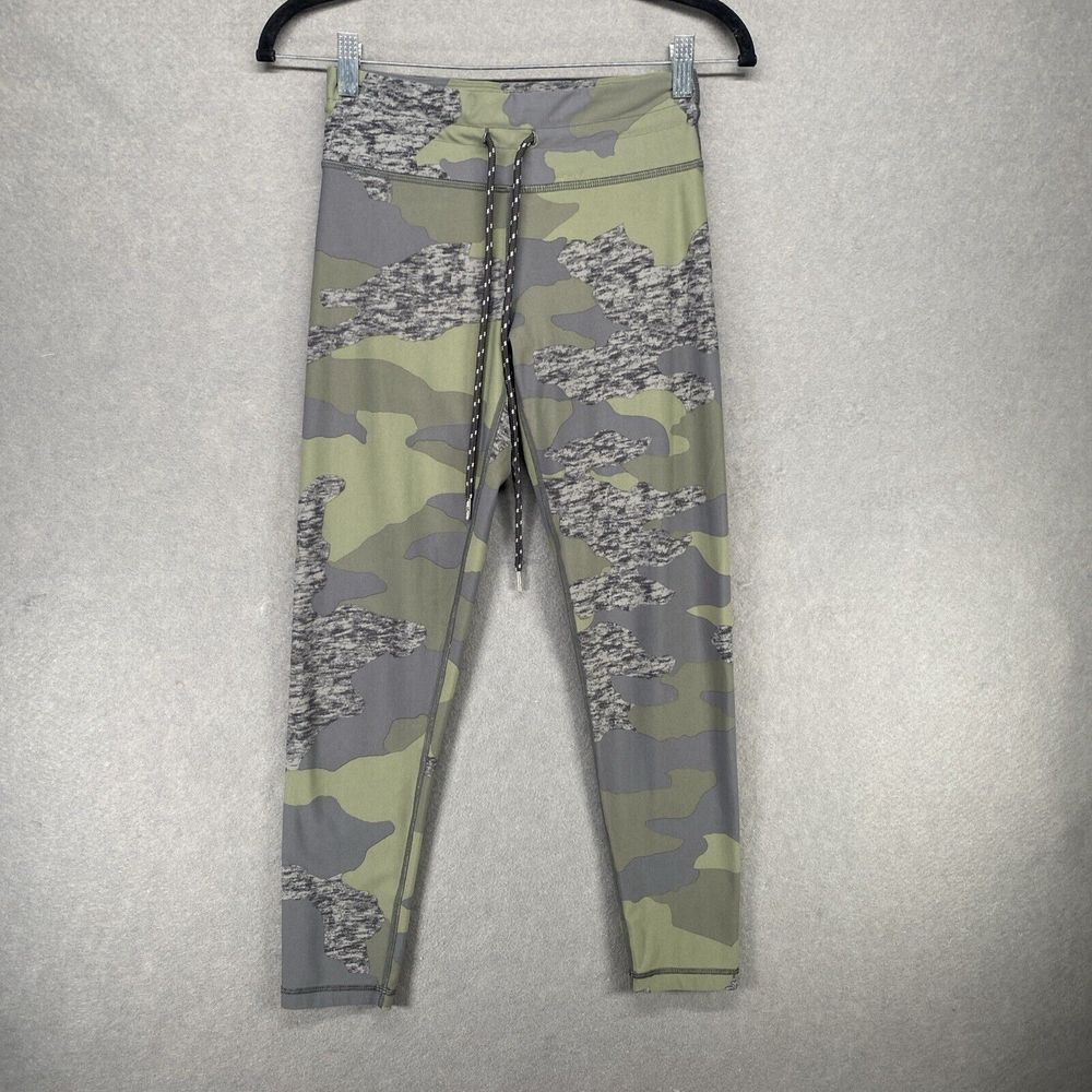 Aerie Active Leggings Womens S Green Gray Chill Move Drawcord 7/8 Camo Soft Bold